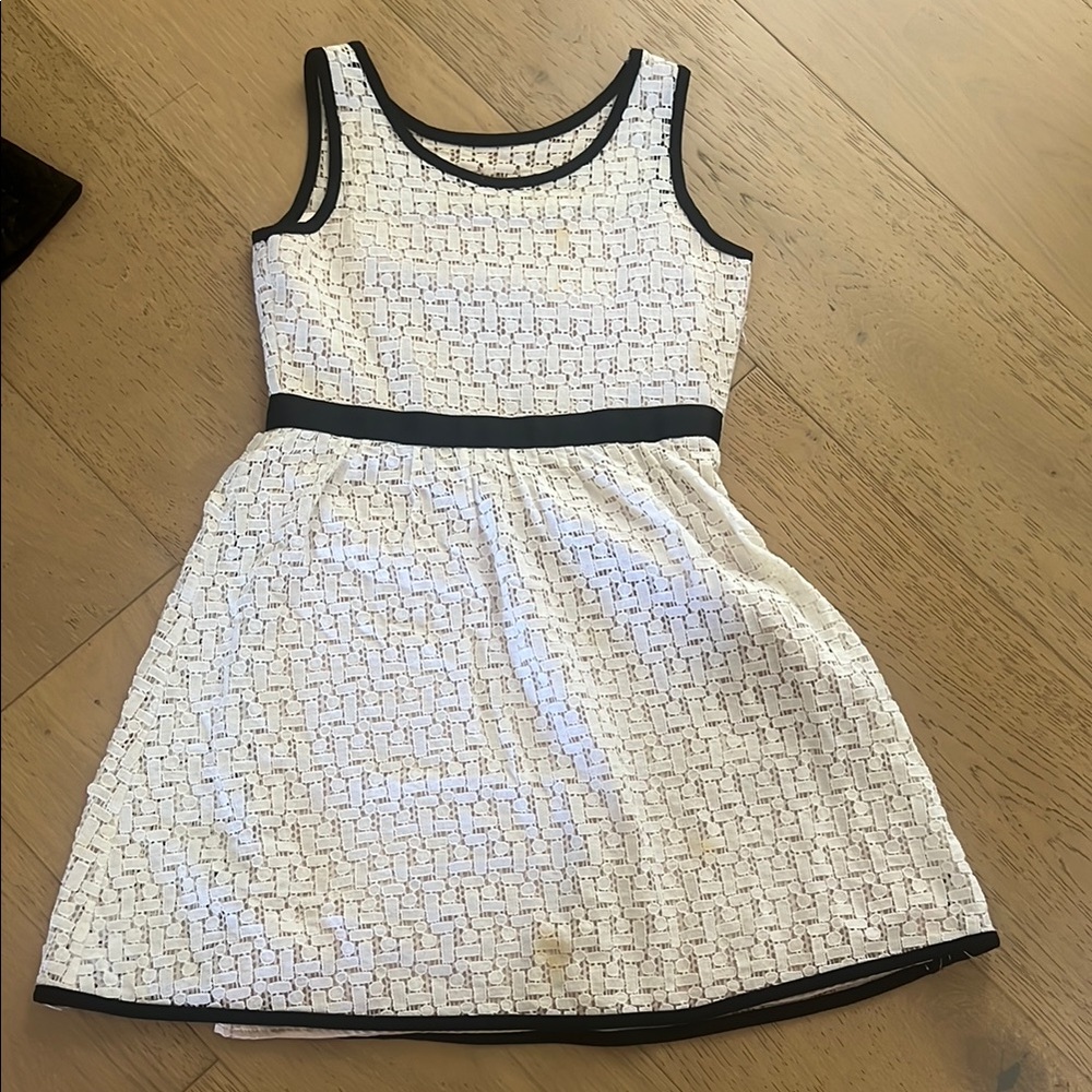 Elegant White and Black Kids Dress